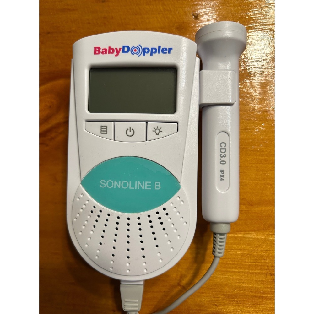 BabyDoppler Sonoline B Pocket Fetal Doppler 3MHz Probe White Teal CD3.0 IPX4